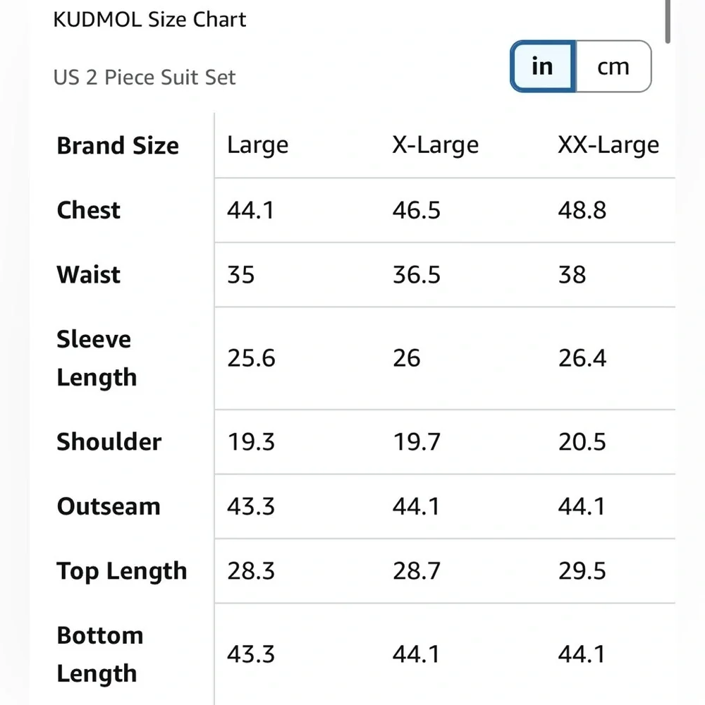 NWT- Kudmol Mens 2 Piece Slim Fit Casual One Button Suit SIZE: XL - Picture 8 of 10